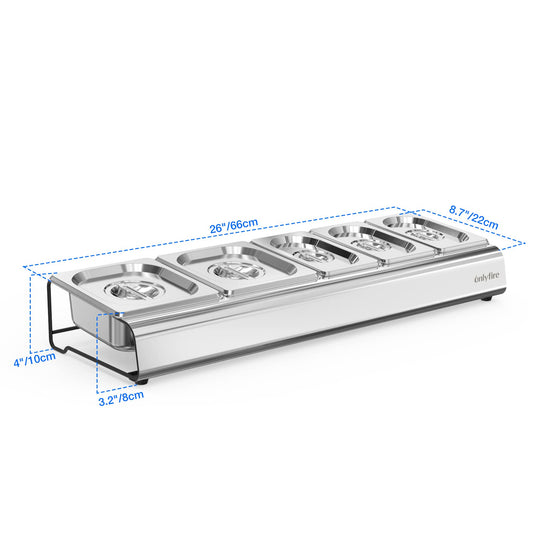 Fire-resistant pizza ingredient container, stainless steel container with lid, side dish container for catering & kitchen, catering container, pizza accessories