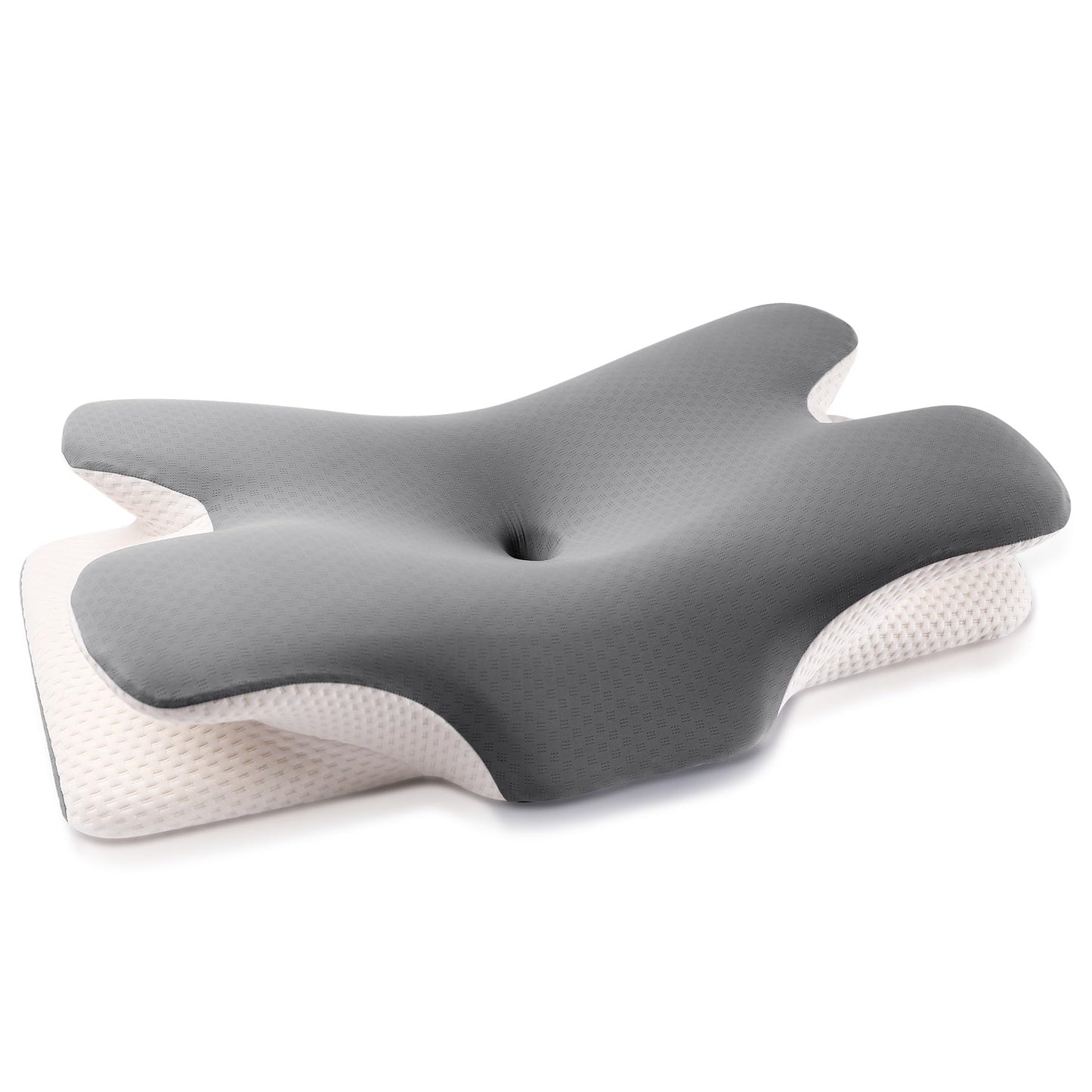 MULISOFT Memory Foam Pillow, comfortable head pillow, supportive neck pillow, ergonomic side sleeper pillow (gray)