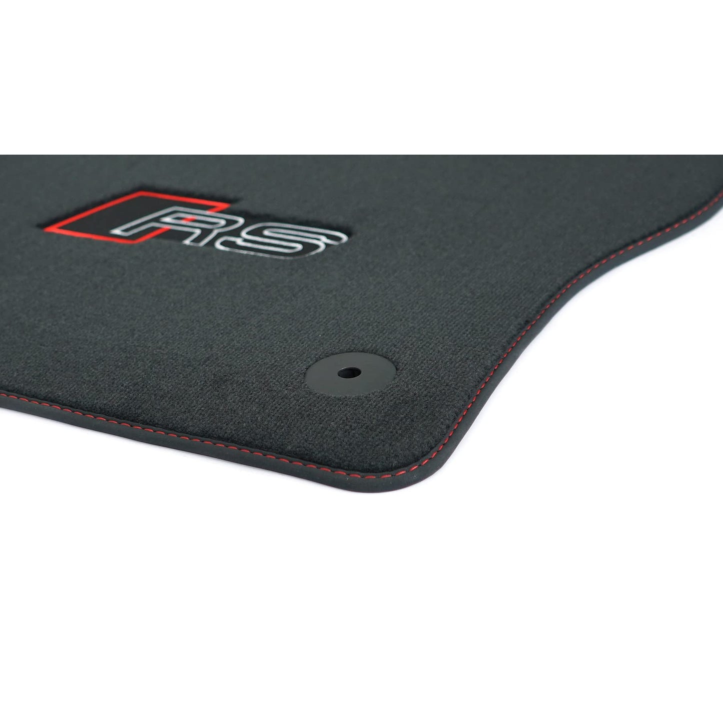 Audi 8Y1863011DRPP Premium Velour Floor Mats 4X Fabric Mats, with RS logo, black/red, Not for Mild-Hybrid (MHEV)