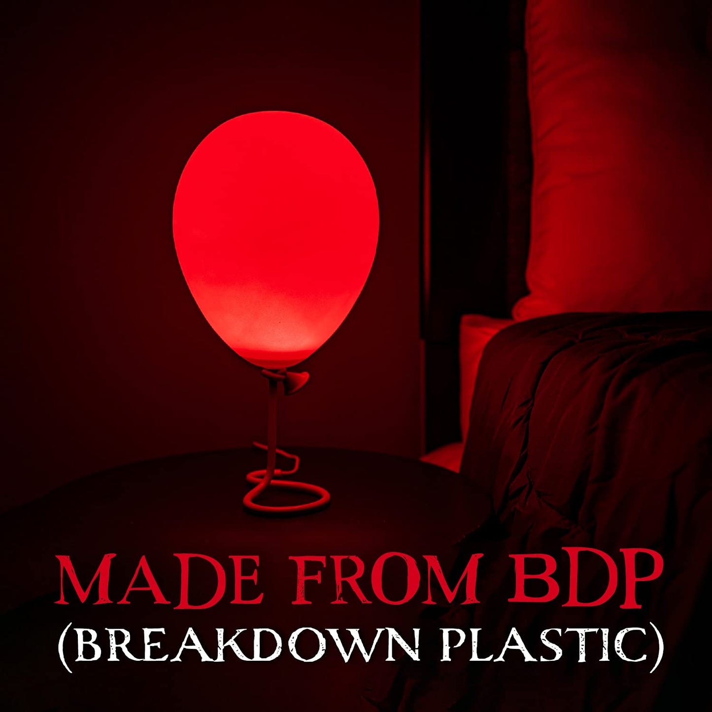 Pennywise Red Balloon Lamp - Officially licensed IT movie merchandise, creepy Halloween decoration, collector's gift for horror fans.