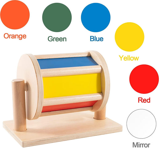 YAANI Montessori Spinning Drum is a Montessori toy for infants aged 6-12 months and 1 year old toddlers. It's the best baby gift idea.