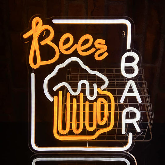 PILYONDE Beer Neon Sign Bar Decor Party Accessories, LED Decorative Light, Beer Neon Sign Lighting, Festive Restaurant Wall Decor, Beer Gifts for Men