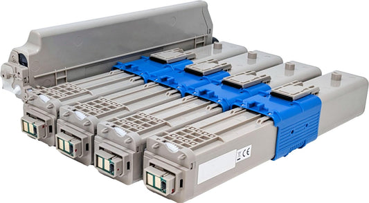 OBV 4X compatible XL toner for Oki C510 C510DN C530 C530DN MC561 MC561DN C511dn C531dn MC562dn black, cyan, magenta, yellow each 5000 pages