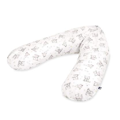 Julius Zöllner 4670016130 Breastfeeding pillow with bead filling, printed cotton, bunny and owl design, 190 cm