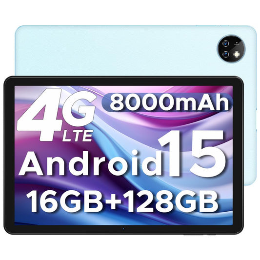 DOOGEE T10W Android 15 tablet 10 inches 16GB RAM +128GB ROM (2TB TF) 2025 Latest tablet with SIM card slot, 8000mAh gaming tablets Android 4G LTE/5G WiFi, dual camera, BT5.0/ OTG/Face ID/USB Type C.