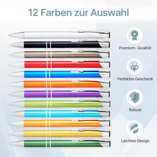 Engraved pen | personalized pen with custom text | blue ink | promotional gift & promotional item | personalized pens for wedding, office & school (Red, 10 pieces)