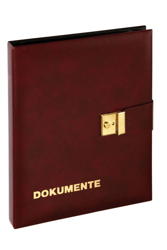 Pagna document folder (document case, 4-ring mechanism, 1-inch) wine red