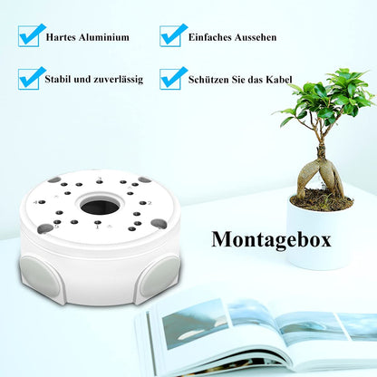 Waterproof junction box for surveillance camera, surveillance camera mounting box, universal junction box for bullet surveillance camera, metal aluminum, junction box (4 Pcs)