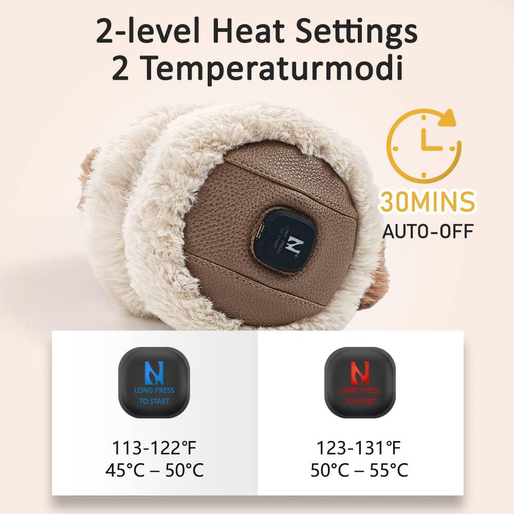 AROMA SEASON® | Heated ear warmers with built-in battery for women men children in winter | Heatable ear muffs/ear warmers