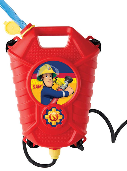 Simba 109252293 - Fireman Sam Firefighter Tank Backpack & 109252398 - Fireman Sam Fire Extinguisher Pro, with air pressure mechanism, tank volume: 900ml, 31cm, for kids aged 3 years and up