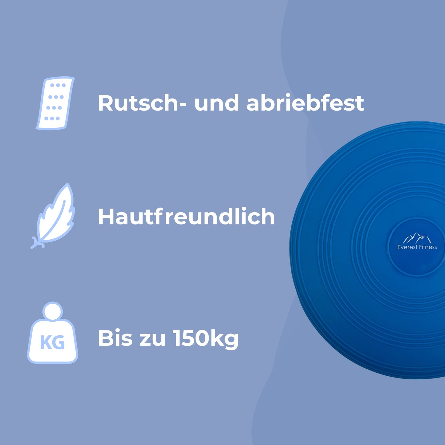 EVEREST FITNESS Balance Cushion - 33 cm diameter air cushion - Ball seat cushion for balance improvement - Orthopedic seat cushion for relieving back pain, Balance Pad - dark blue