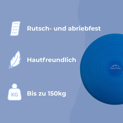 EVEREST FITNESS Balance Cushion - 33 cm diameter air cushion - Ball seat cushion for balance improvement - Orthopedic seat cushion for relieving back pain, Balance Pad - dark blue