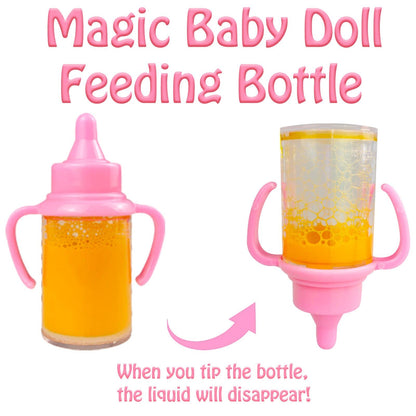 Baby doll accessories - Baby doll feeding and care set with diaper, doll changing bag, and bottles for girls' toy gift. Doll accessories include clothes for 14-16 inch, 18 inch, and 43 cm dolls.