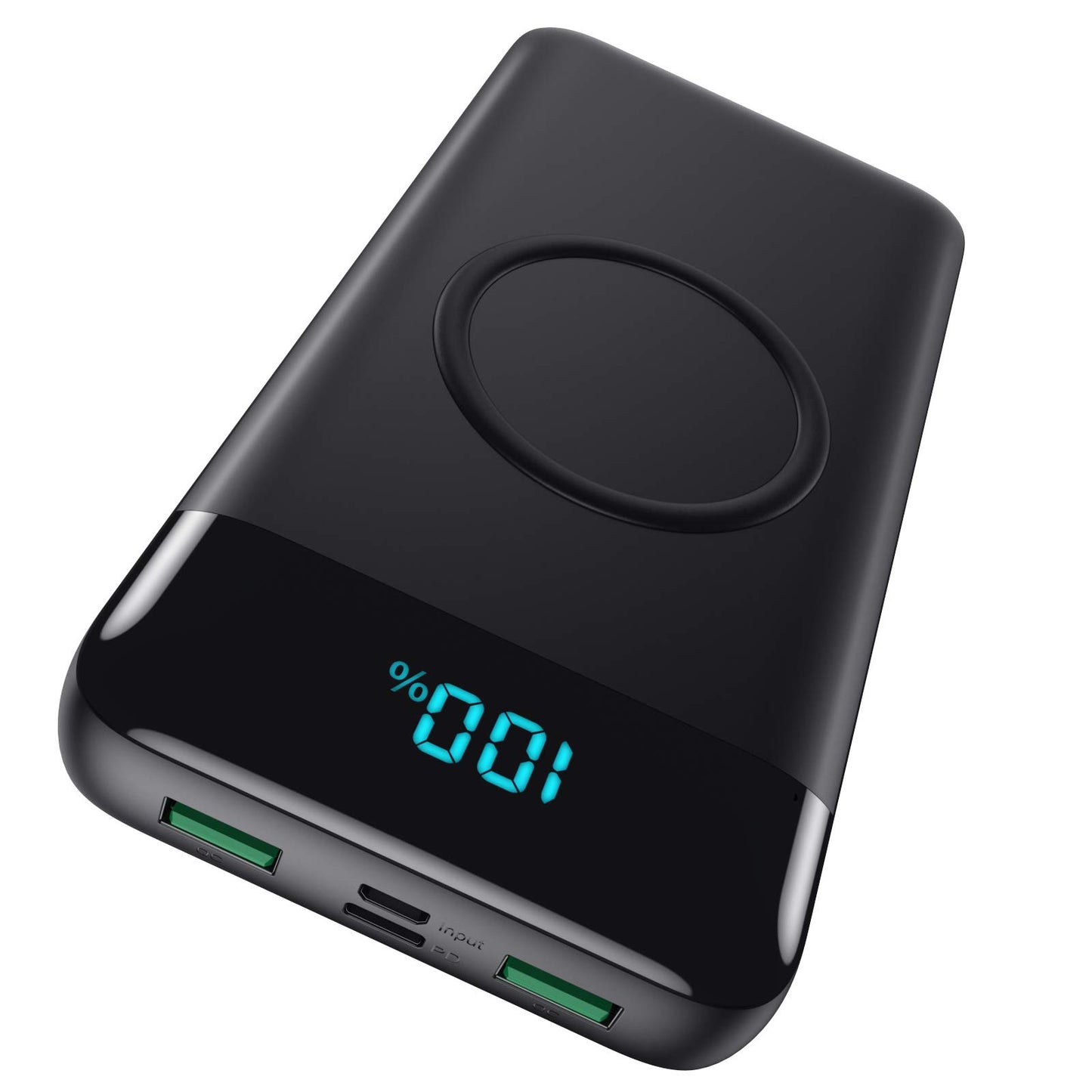 AXNEB Wireless Powerbank Fast Charging 25W PD3.0+QC4.0, 15W Wireless Charger 26,800mAh Powerbank 4 Outputs USB C External Battery with LCD Display Compatible with iPhone Huawei Samsung S20 iPad Oppo Xiaomi