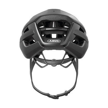 ABUS road bike helmet PowerDome - lightweight bicycle helmet with clever ventilation system and aerodynamic profile - Made in Italy - for women and men - Black, size M