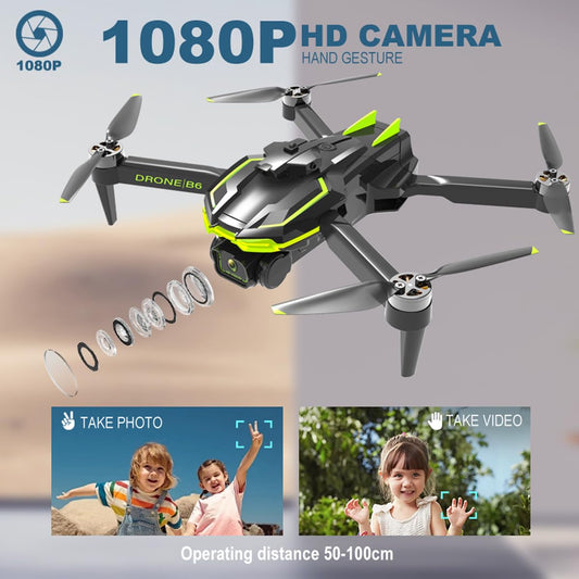 Drone with 4K camera for kids and adults, featuring brushless motor, foldable quadcopter with WiFi transmission, 35 mins long flight time. Beginner drone toy gifts for boys and girls.