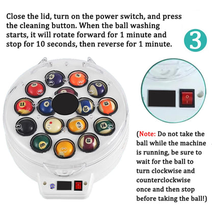 DOZPAL Pool Ball Cleaner Polishing Machine, 16/22 Balls, Automatic Billiard Cleaning Set with Electromechanical Cooling System (Billiard Balls Not Included), 16 balls