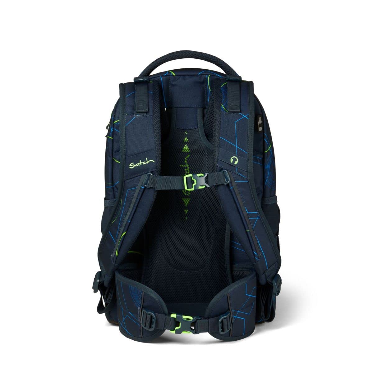 Satch Pack school backpack set 3pc with pencil case and gym bag (Blue Tech)