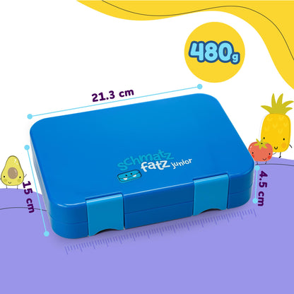 smackbite Junior lunch box for kids with compartments | BPA free lunchbox | bento box for kids | bread box | snack box | perfect for school, kindergarten & on the go (blue)