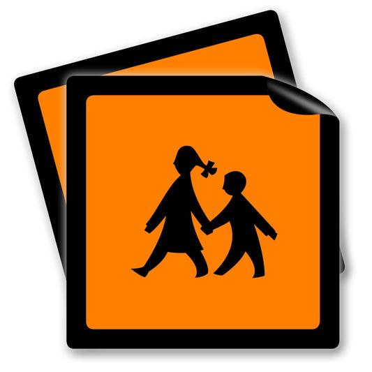 2x School bus sign Magnet sign Warning sign School bus sign Magnet car sign Caution sign (double pack 40x40cm)