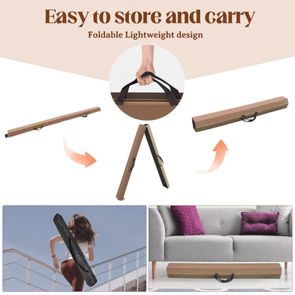 SportBob balance beam Children foldable balance beam Gymnastics 270cm PU leather balance beam for home balance training beam for children, fitness/training/gymnastics.