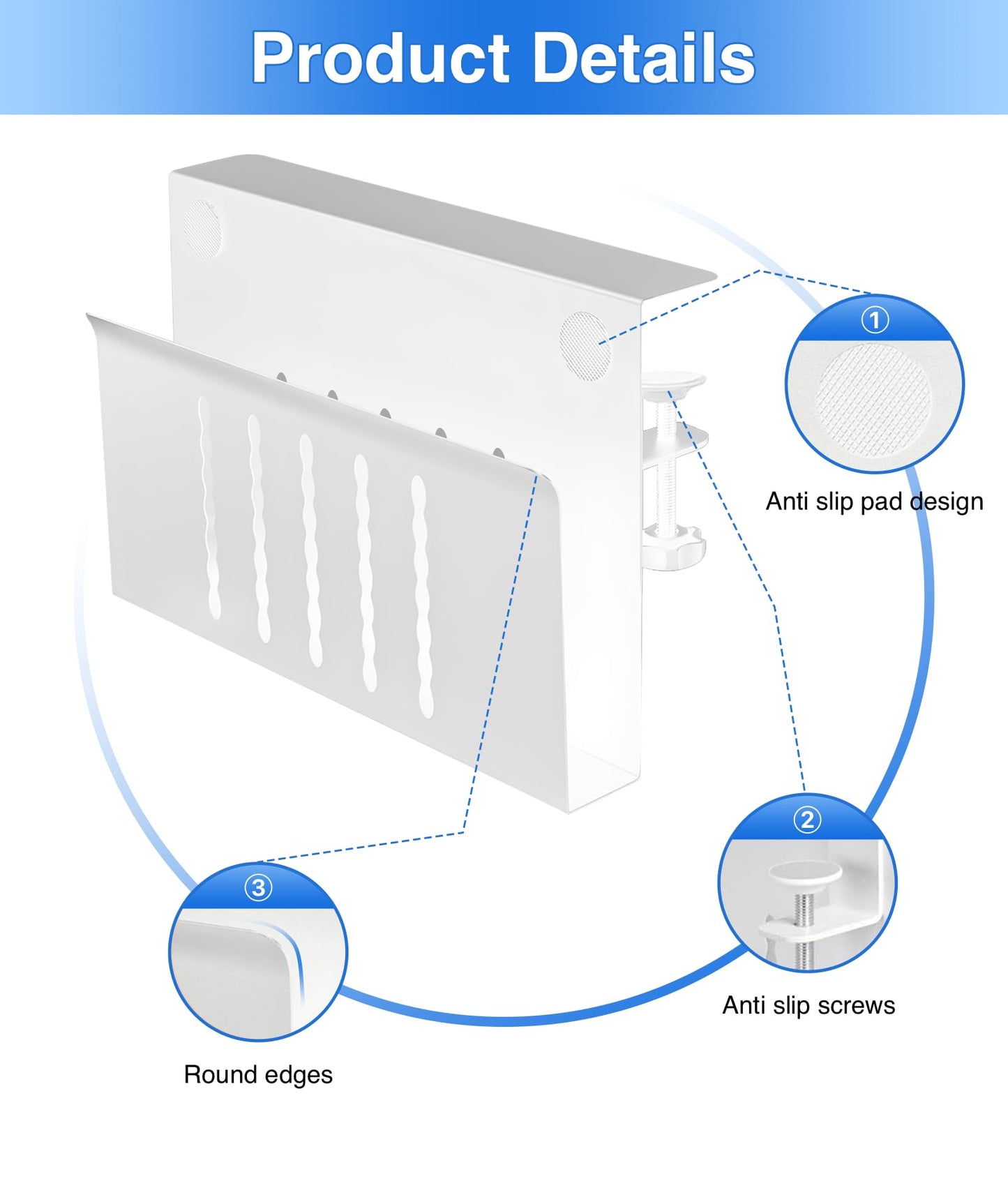 PC stand desk laptop stand side storage side stand laptop stand notebook stand for all laptops and tablets (white, single layer without pen holder)
