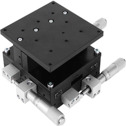 TKSE XYZ 3-axis manual linear stage, LD90-LM XYZ 3-axis trimming platform Manual linear stage Tuning slide table 90 x 90 mm