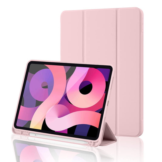 Case for iPad 11th Generation 2025 / iPad 10th Generation 2022 (10.9/11 inch) with Pencil Holder, Trifold Stand, Auto Sleep/Wake, Flexible TPU Back, Protective Cover for 11/10 Gen, Pink