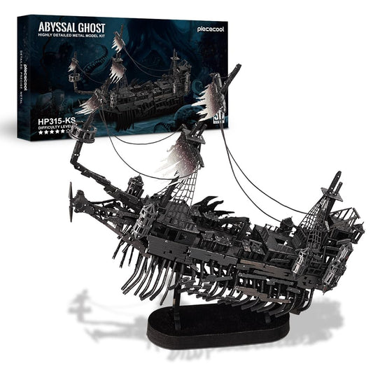 Piececool 3D Puzzle Metal Pirate Ship Silent Maria, 3D Metal Puzzle Sailboat Ship Set, Model Ship for 340 Stainless Steel, All Metal, Birthday Gift, Adult Model Building Kit, 363 Parts