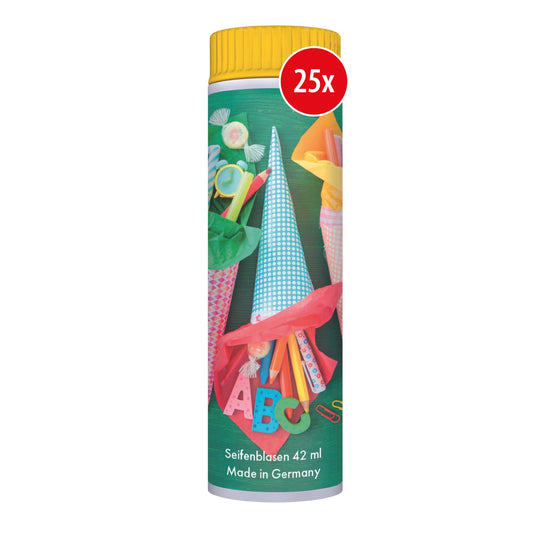 PUSTEFIX Bubble Set I 25 x Classic 42ml Cone I Colorful Heart Bubbles Made in Germany I Bubbles for wedding, kids' birthday, civil ceremony, bachelor party I 25 x 42 ml Value Pack