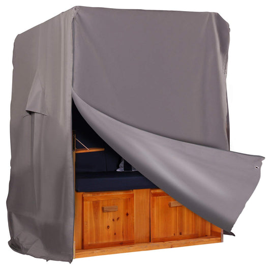 Hanse Beach Chair Cover made of 600D Oxford fabric with extra flexible velcro closure, Premium Beach Chair Cover 120cm wide in gray.