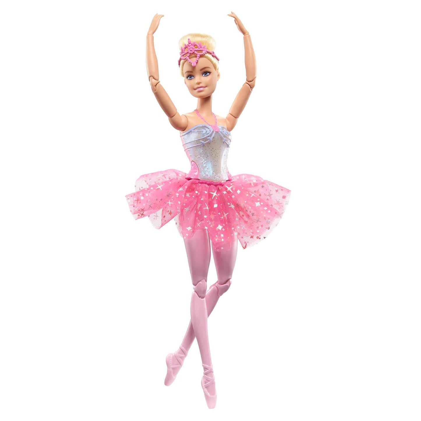 Barbie Dreamtopia Magic Light Ballerina Doll, with pink tutu and blonde hair, 5 light and sound effects, posable Barbie, for ages 3 and up, HLC25