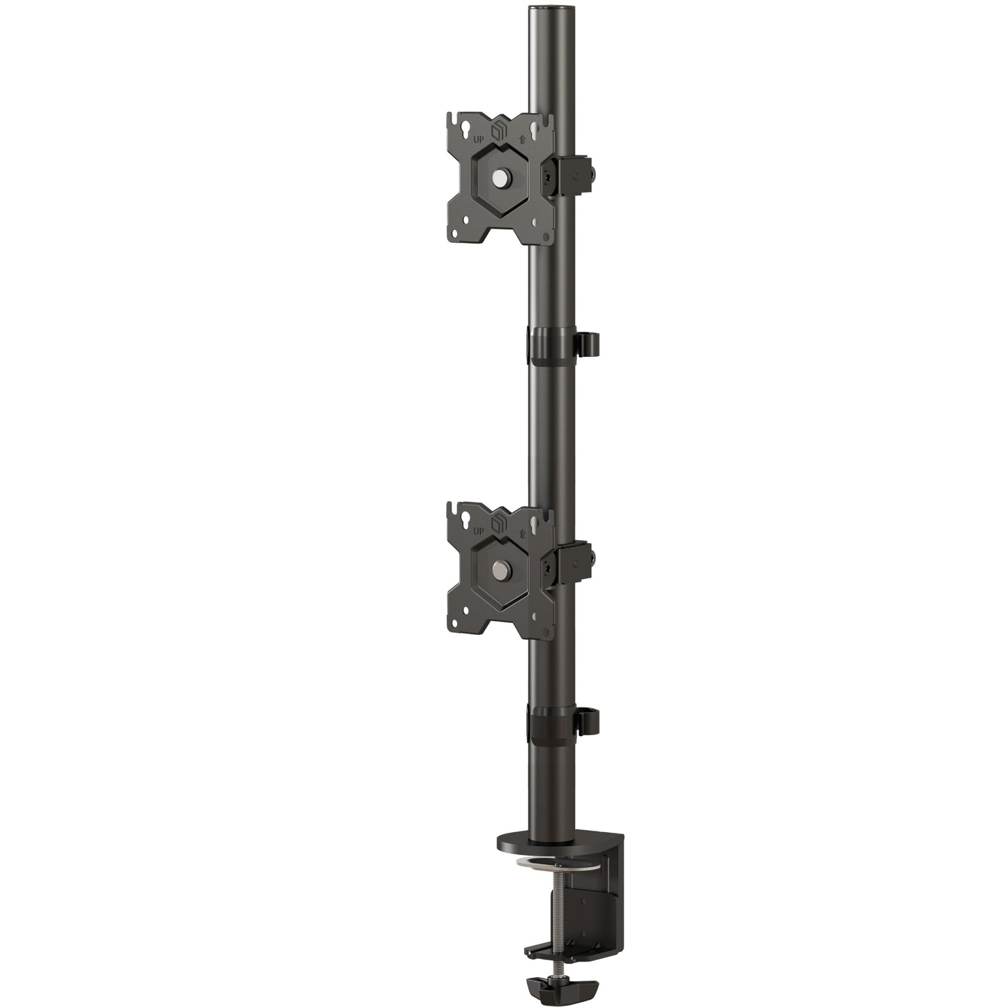 ONKRON dual monitor mount for 13-34 inch screens up to 8 kg per arm, VESA 75x75-100x100, adjustable stand for two monitors stacked vertically, black D208E-B.