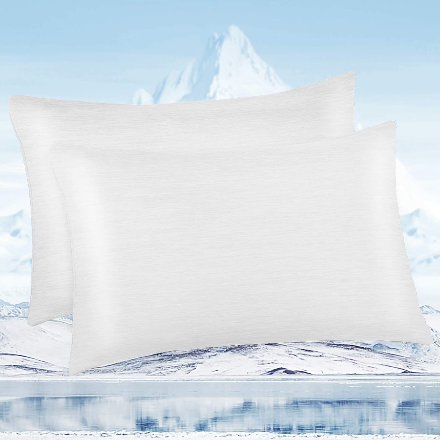 Pillowcase 50 x 80cm, Marchpower 2-Pack Cooling Pillow Covers 100% Cotton, with Japanese Q-Max>0.43 Arc-Chill Cooling Fiber, Super Soft Pillowcase Hair and Skin Care with Zipper, White