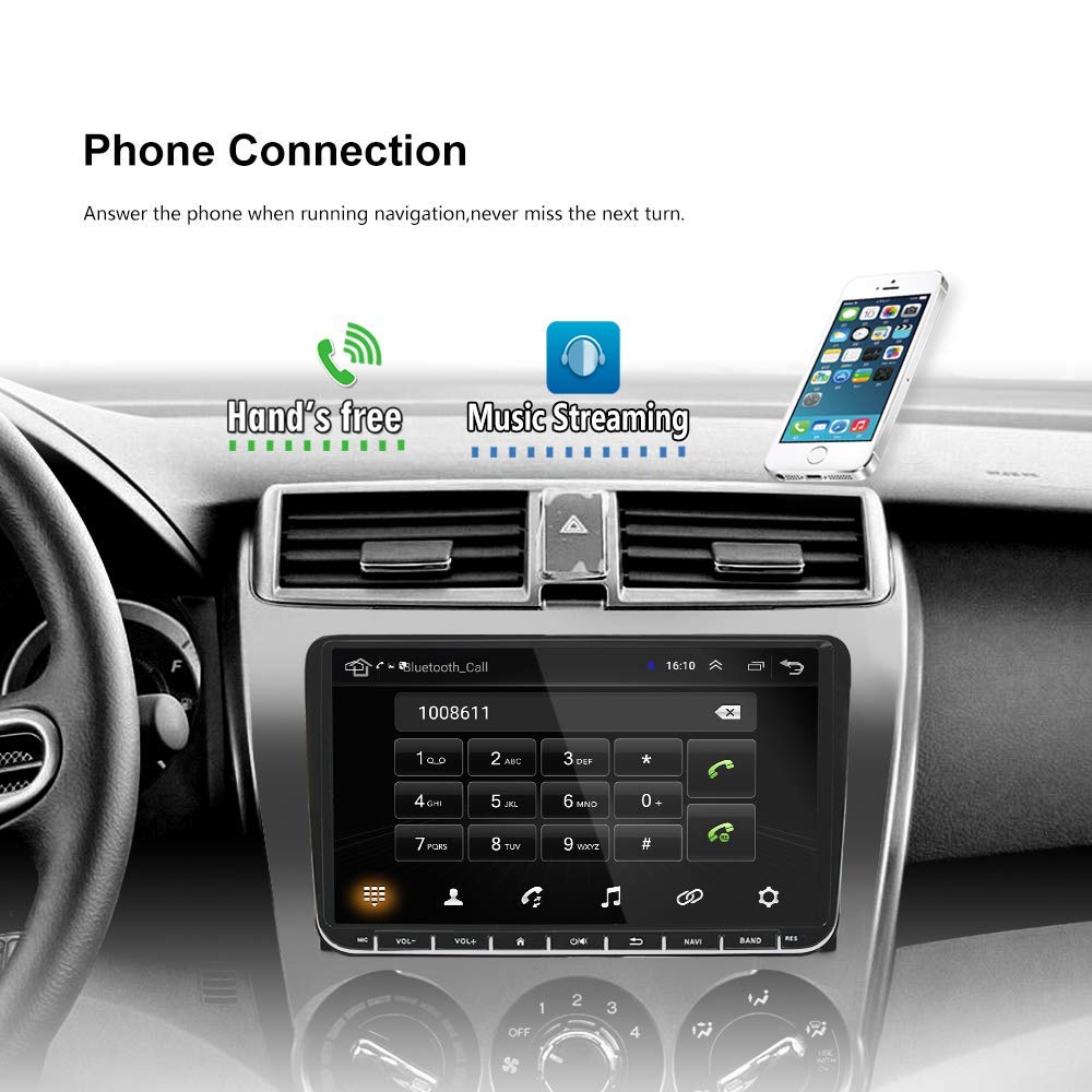 Podofo for VW Android car radio GPS 9-inch touchscreen Bluetooth car radio player for SEAT Passat Golf Skoda WiFi Mirror Link FM-RDS radio double USB + reverse camera.