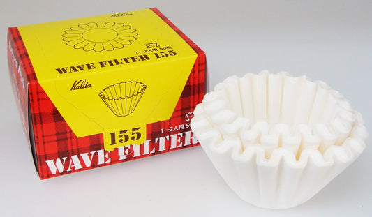 Kalita Wave Series KWF-155 #22211 Coffee Filter, white, for 1-2 persons, 50 sheets x 3 packs.