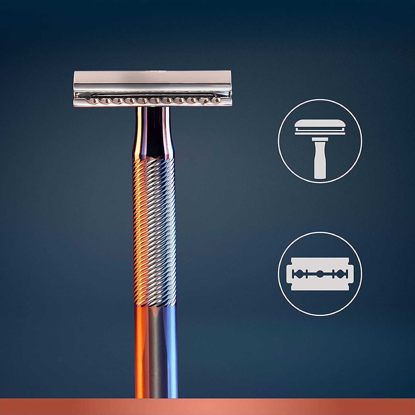 King C. Gillette gift set with safety razor for men and beard care, razor + 5 razor blades + shaving gel + beard shampoo, shaving set gift for men