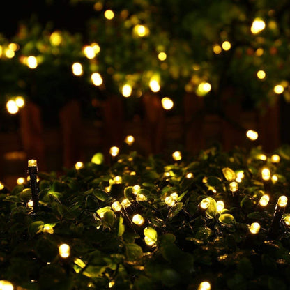 BrizLabs Christmas Tree Lights Outdoor, 100M 1000 LED Christmas String Lights Outside, 8 Modes Powered by Battery Waterproof Decorative String Lights for Indoor Room Garden Wedding Party, Warm White