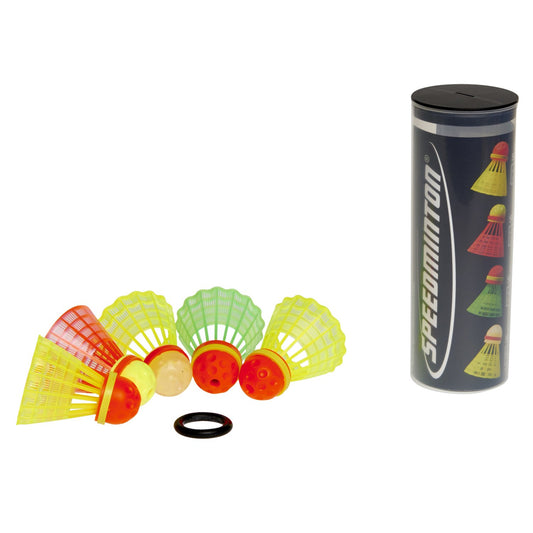 Speedminton Mix Speeder - 5 pack of mixed Speed Badminton/Crossminton balls including Windring & Night Speeder - 3 pack of glowing Speed Badminton/Crossminton balls including Windring.
