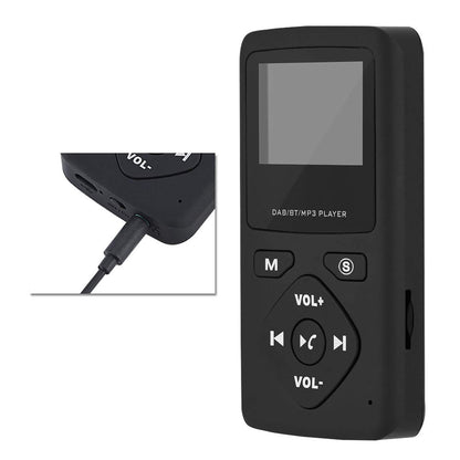 Portable DAB/DAB+ radio, Bluetooth MP3 player with headphones, support for TF card, pocket digital radio receiver for hiking, sports, outdoor activities.