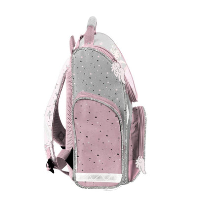 Familando girl's school backpack set Ballerina, 8-piece, ergonomic satchel with reflectors, from 1st grade with pencil case and sports bag (Ballerina)