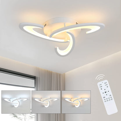 Comely LED ceiling light, 30W dimmable LED ceiling lamp with remote control, white modern LED ceiling light for kitchen, bedroom, living room, balcony, hallway, 3000K-6500K.