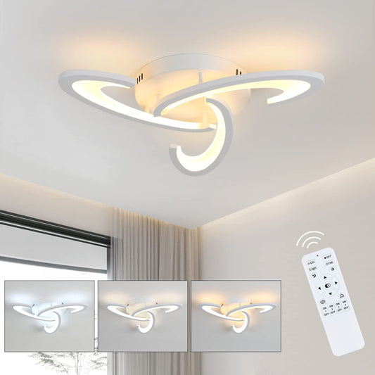 Comely LED ceiling light, 30W dimmable LED ceiling lamp with remote control, white modern LED ceiling light for kitchen, bedroom, living room, balcony, hallway, 3000K-6500K.