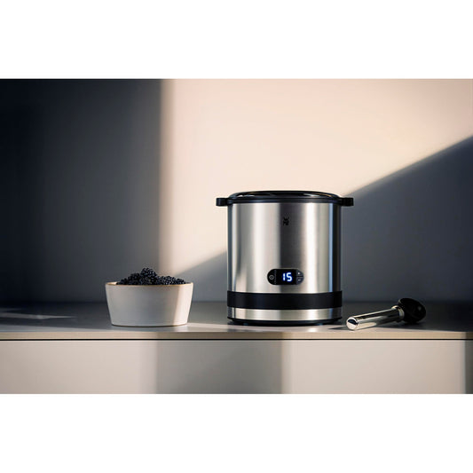 WMF Kitchen Minis 3in1 ice cream machine, ice maker for frozen yogurt, sorbet, and ice cream, freezing container 300 ml, 30-minute timer, frozen yogurt machine.