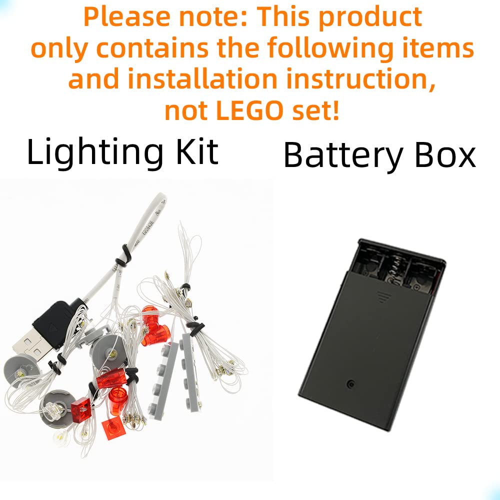 GEAMENT LED Light Kit Compatible with Lego Ghostbusters Ecto-1 - Lighting Set for Creator 10274 Building Model (Model Set Not Included)