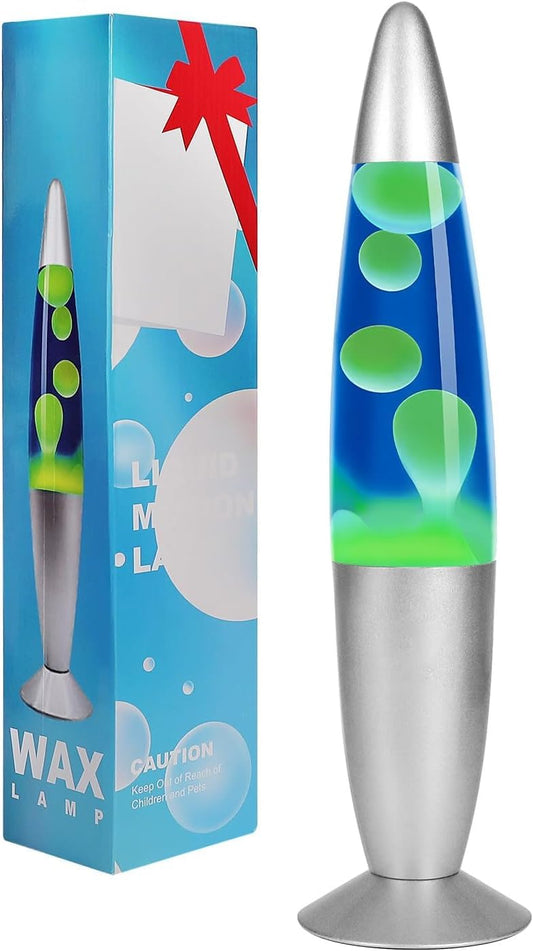 AONESY Lava lamps for adults and kids 34cm dark blue liquid & yellow wax retro astro lamp for home decoration beautiful light gift for Christmas birthday Halloween.