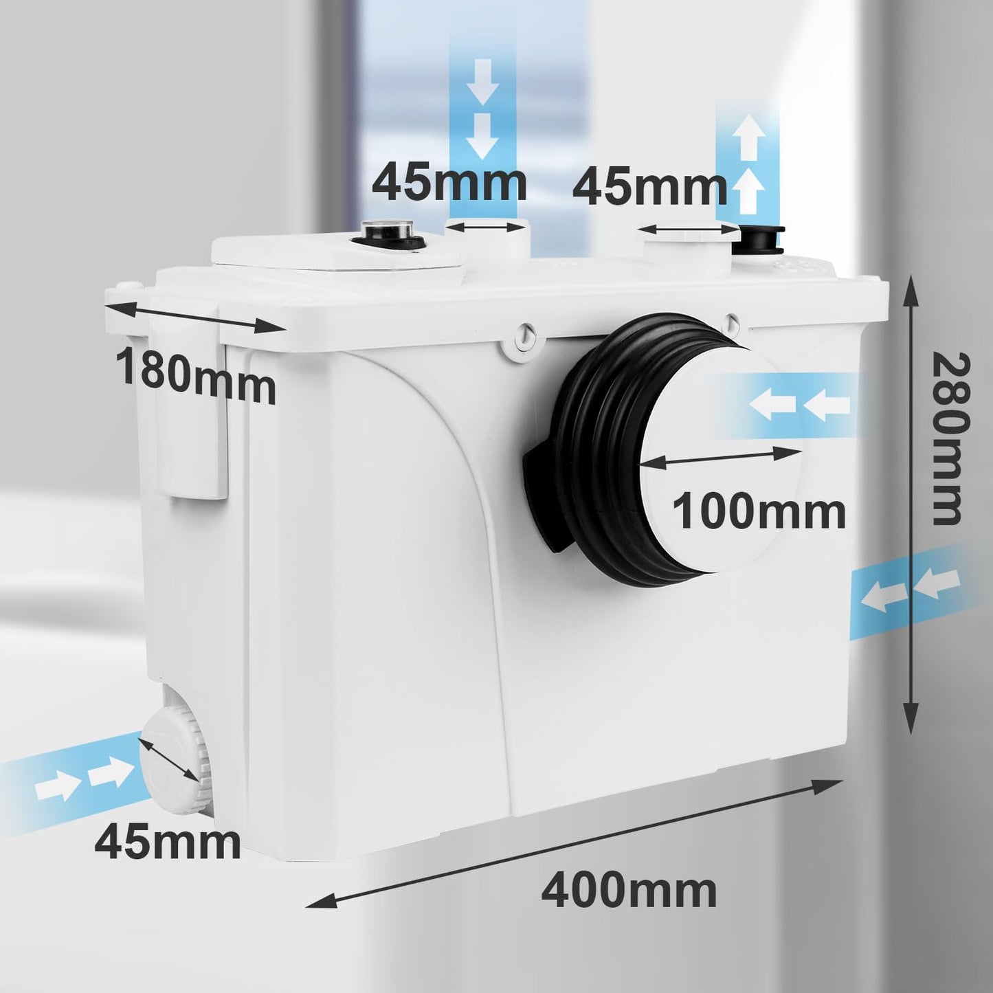 Herrselsam 700W dirty water pump 4/1 lifting system sewage pump 190L/min small lifting system household pump sewage lifting system for toilet, shower, sink
