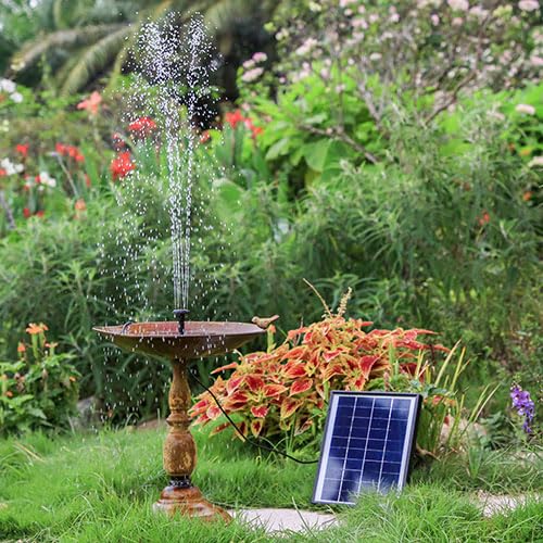 AISITIN 6.5W Solar Fountain with Built-in 1500mAh Battery Upgraded Pond Pump, Floating Fountain Pump with 6 Fountain Styles for Garden, Bird Bath, Pond, Fish Tank