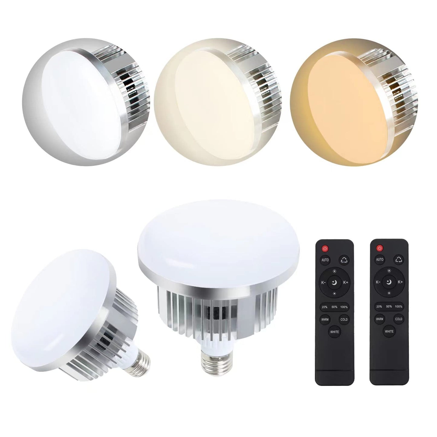 2 x 85W LED photo light E27 2700-6400K, adjustable with remote control, LED photo studio lamp, energy-saving lighting for softbox, reflector, and photography.