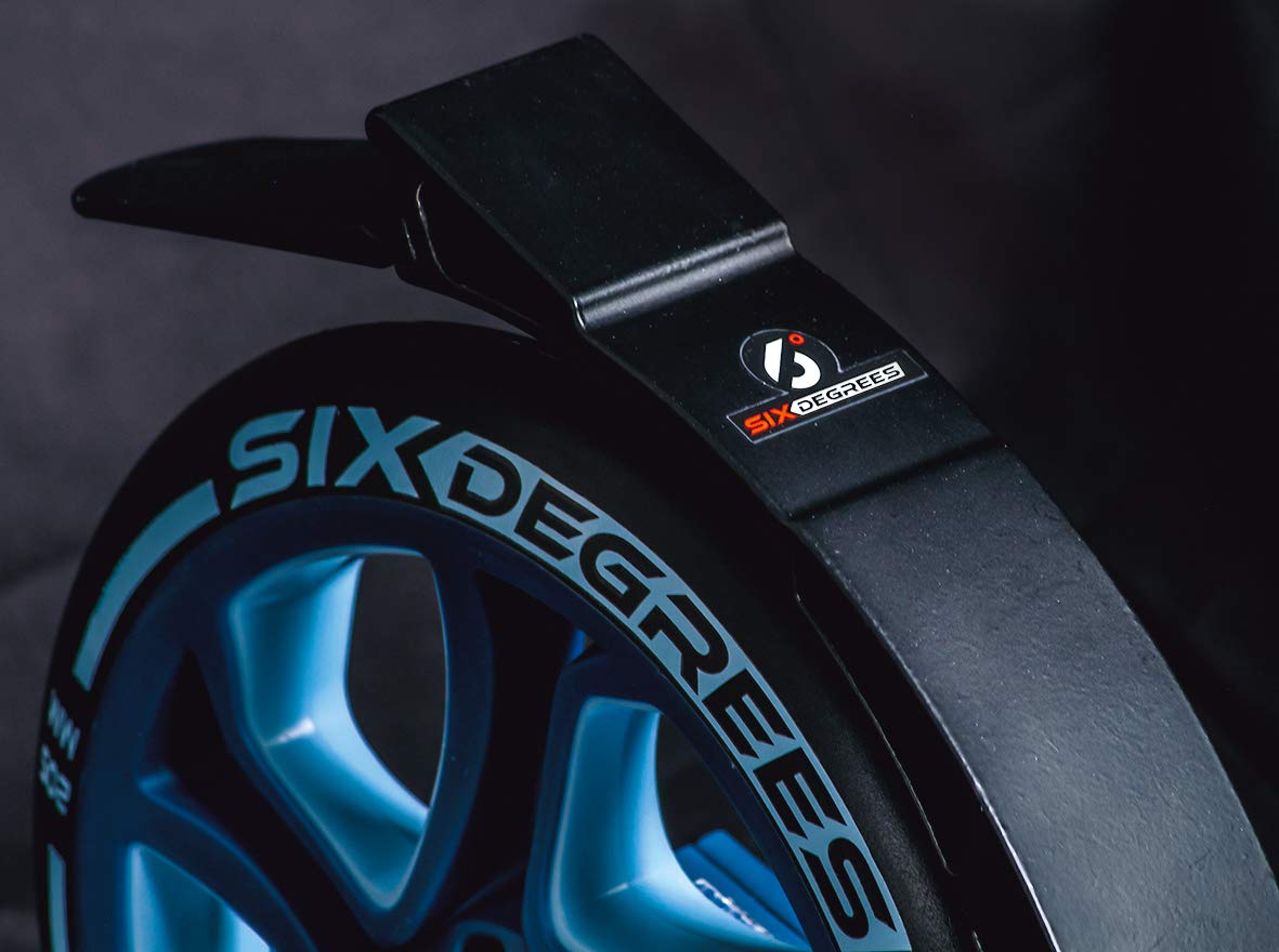 Six Degrees Aluminum Scooter with folding mechanism and stand, 205 mm, height adjustable, GS tested, blue, TEST WINNER